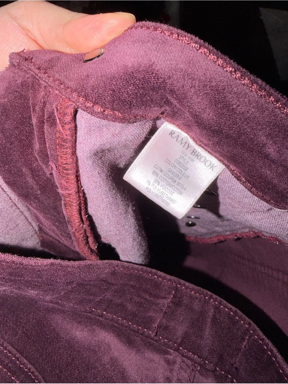 NWOT Ramy Brook Helena velvet sangria maroon summer wide leg pants high $250